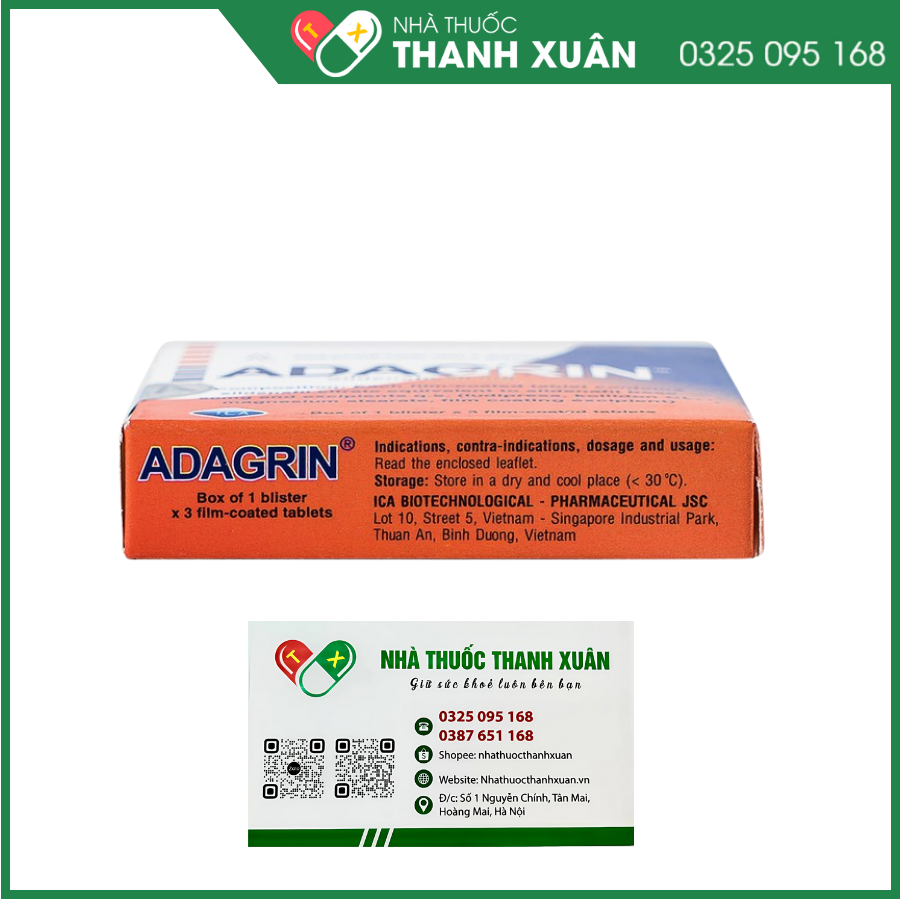 Adagrin 50mg trị rối loạn cương dương